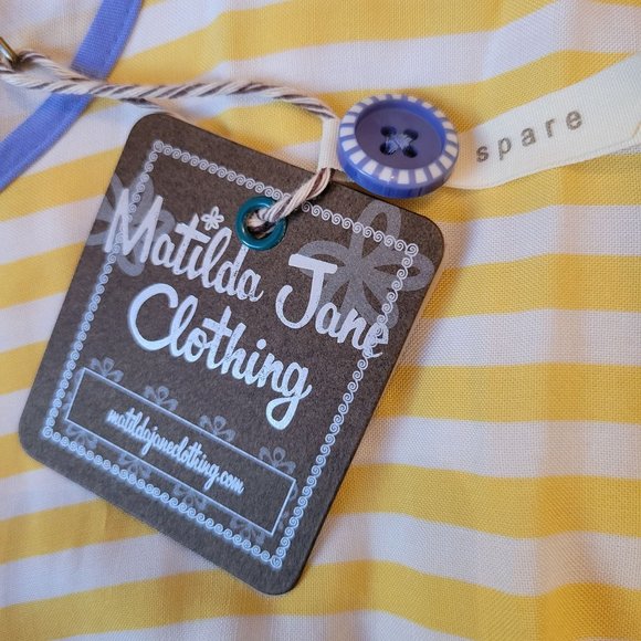 Matilda Jane M Yellow Blue Stripe‎ Floral Top ON MY MIND Hi Low - Picture 5 of 6